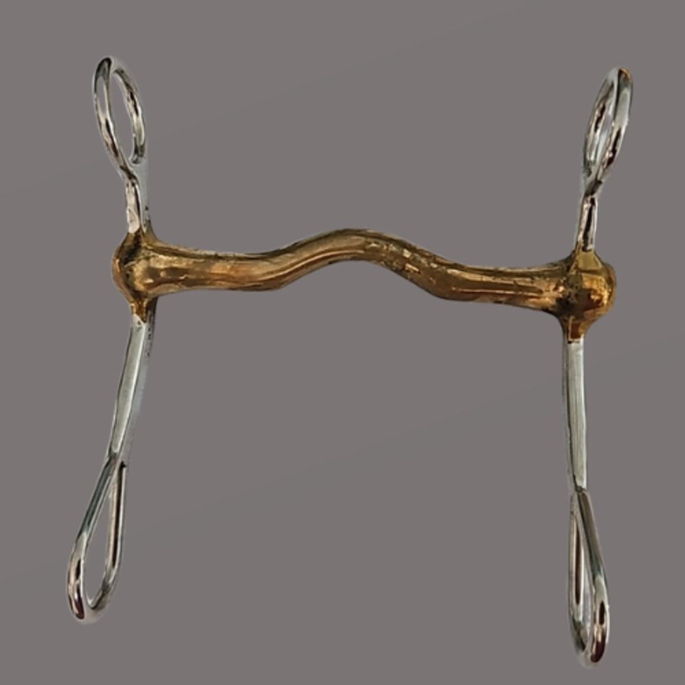Copper Mouth Stainless Steel Western Horse Shanked Curb Bit - Picture 2 of 6